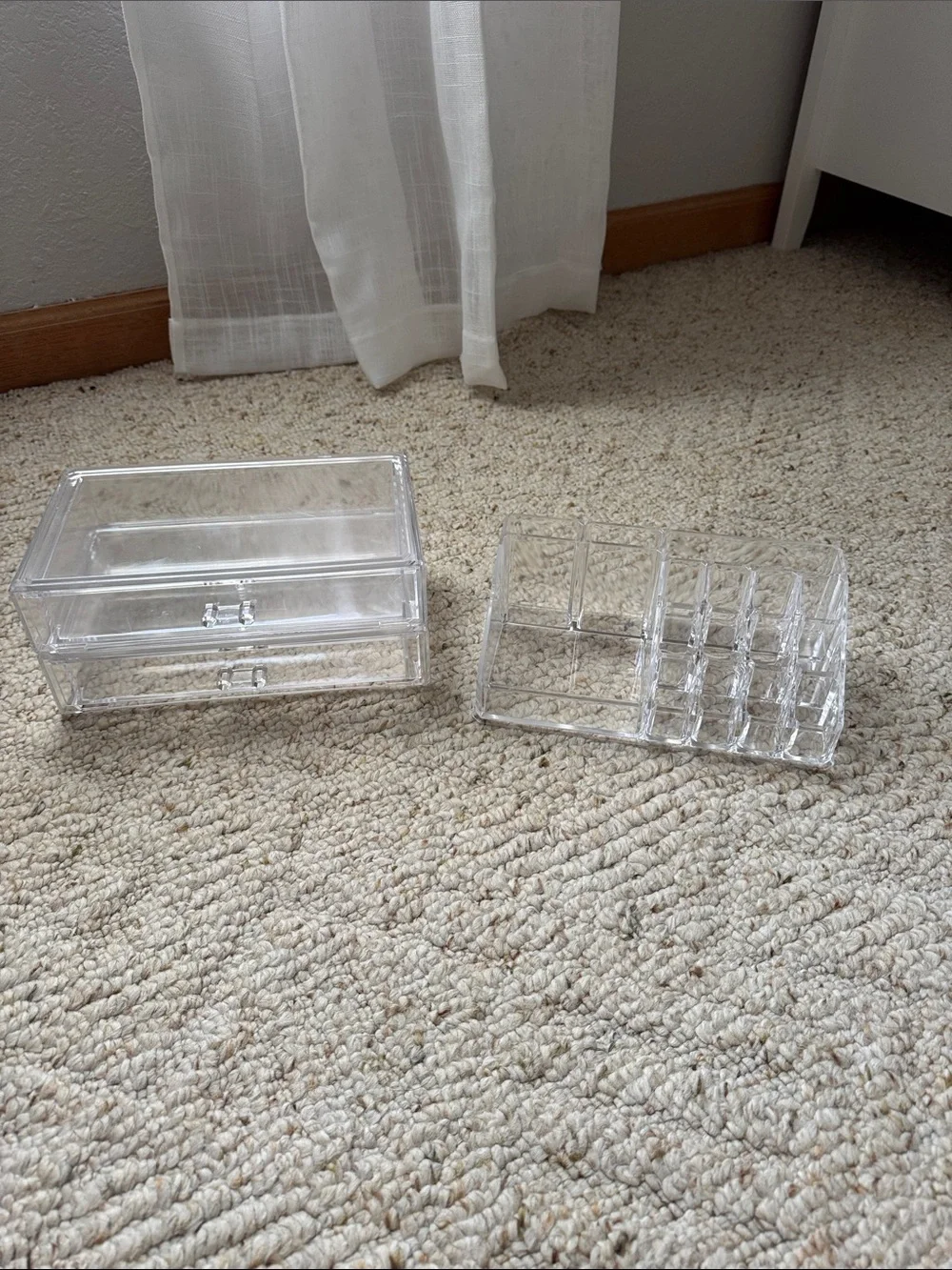 Clear Acrylic Makeup Organizer with Dual Drawers - Clear